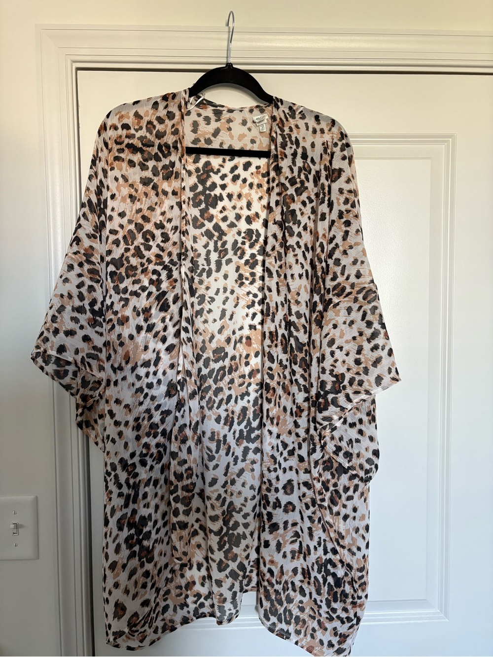 aerie Leopard Print Kimono - Black & Brown